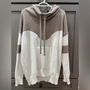 Two-Tone Knit Hoodie